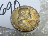 1949 FRANKLIN 50 CENT COIN GOOD CIRC SIL