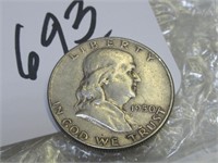 1950 FRANKLIN 50 CENT COIN GOOD CIRC SIL