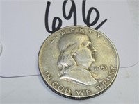 1951-D FRANKLIN 50 CENT COIN GOOD CIRC S