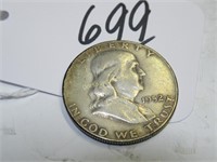 1952-D FRANKLIN 50 CENT COIN GOOD CIRC S