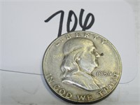 1954-S FRANKLIN 50 CENT SILVER GOOD