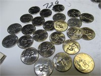 LOT OF 25 BUFFALO 5 CENT COINS 2009-D  G