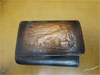 Hand-Tooled Leather Locomotive Wallet