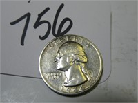 1944-S VG WASHINGTON 25 CENT COIN SILVER