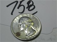 1946 VG WASHINGTON 25 CENT COIN SILVER