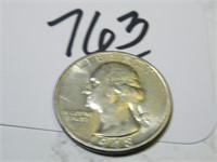 1948-S VG WASHINGTON 25 CENT COIN SILVER