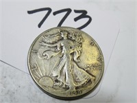 1944 WALKING LIBERTY 50 CENT COIN GOOD S