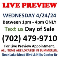 YOU ARE INVITED TO LIVE PREVIEW SALE ON WEDNESDAY.