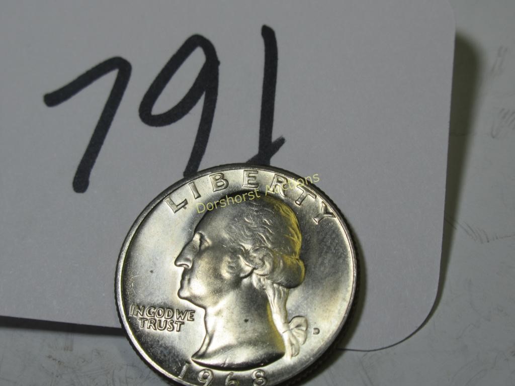 1968-D VG WASHINGTON 25 CENT COIN CLAD