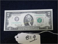 FEDERAL RESERVE 1976 VG TO UNC $2 BILL (