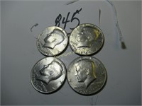 X4 1976-D JFK 50 CENT COINS CIRC GOOD