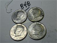 X4 1971-D JFK 50 CENT COINS CIRC GOOD
