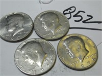 LOT OF 4 JFK 50 CENT COINS GOOD CLAD 197