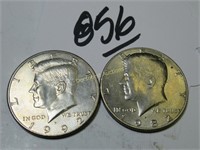 1982-P 1992-P JFK 50 CENT COINS V. GOOD