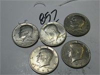 X5 1972-P JFK 50 CENT COINS GOOD CIRC