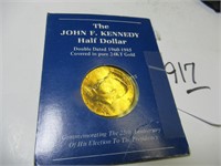 DOUBLE DATED 1985 JFK 50 CENT 24KT GOLD