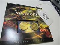 VERMONT NO 14 OF 50 STATE 25 CENT COIN U