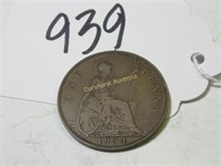 1934 BRONZE BRITAIN PENNY 1 CENT COIN