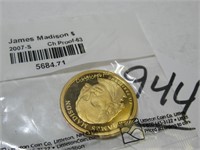 2007-S PROOF JAMES MADISON $1 COIN