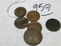 LOT OF ONE CENT WORLD COINS 1945 INDIA 1