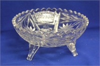 Brilliant Cut Glass Footed Bowl