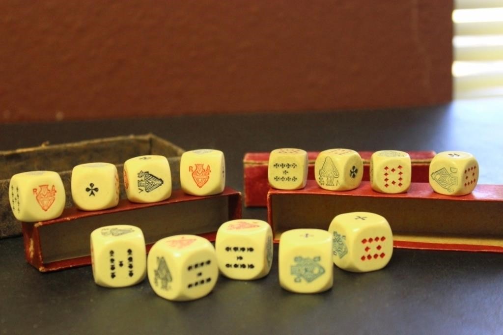 Lot of Dices With Boxes - All Vintage