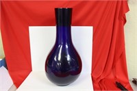 A Chinese Peking Glass Cobalt Blue Monochrome Vase