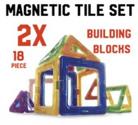 2X ANKO MAGNETIC TILE SET / 18 PIECE / BUILDING /