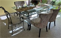 B - GLASS TOP TABLE W/ CHAIRS (I1)