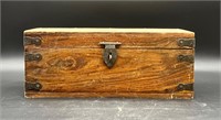 OLD WOODEN LOCK BOX (TRUNK STYLE)