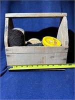 Wooden shoe shine box