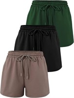 O3285  Women's Cotton Lounge Shorts 2024, 3 Pack