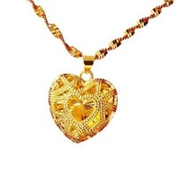 18k Yellow Gold Pl Sterling Chain Necklace Pendant