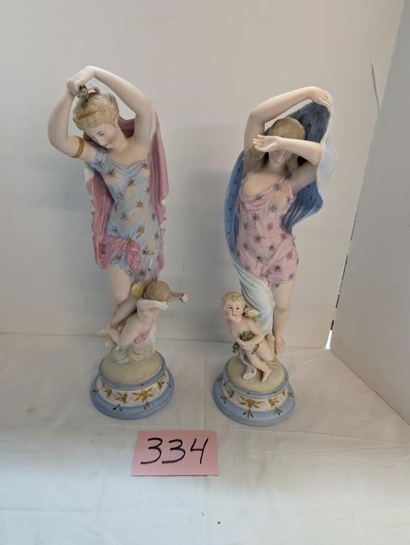 Vintage German Bisque Porcelain Goddesses