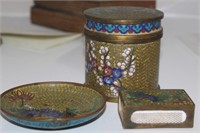 Lot of Three Antique Chinese Cloisonne