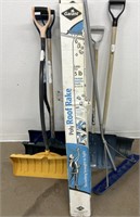 Assorted Snow Shovels/Rakes
