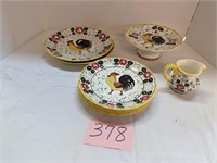 Rooster Plates and Cookie Set