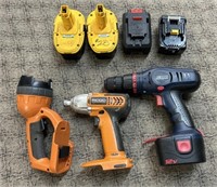 (7) PC Variety Of Cordless Tools & Batteries