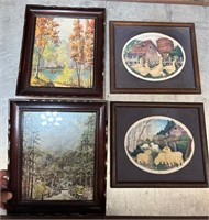 Vintage art in frames.