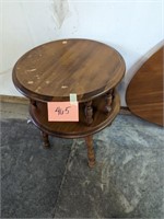 Round Pine Wood Side Stand