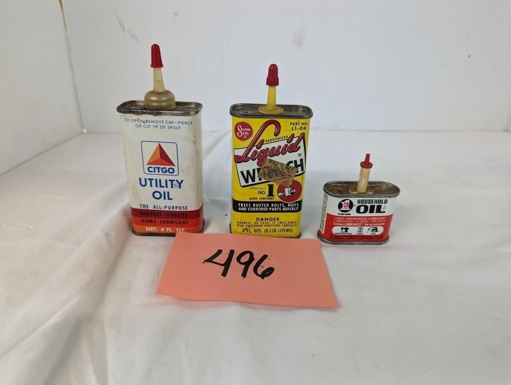 Lot of Vintage Advertising Oil Cans