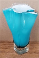 Blue Ruffled Vase