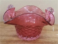 Cranberry Pink Diamond Glass Bowl