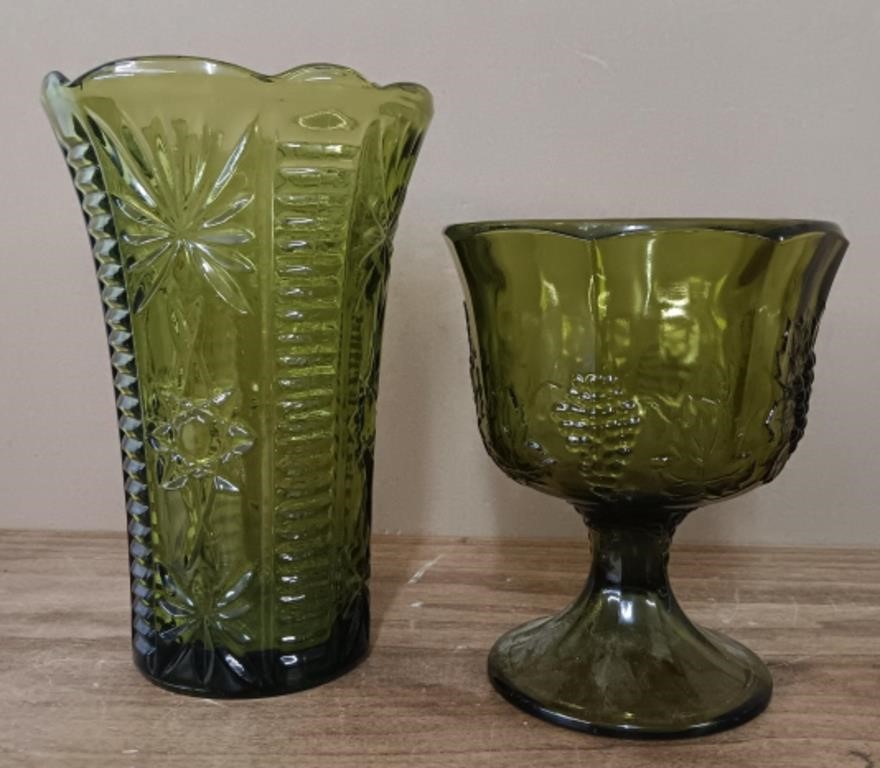 Olive Green Glass Decor