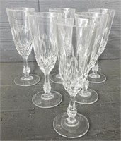 (6) Champaign Leaded Crystal Glasses
