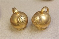 Pair of Gold Plated Salt and Pepper Shakers