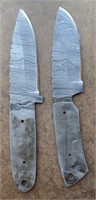 (2) Damascus Steel Knife Blanks