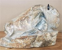 Heavy Soapstone Carved Bison
