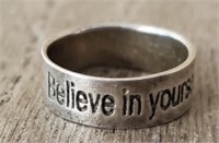 Sterling Silver Believe in Yourself Ring