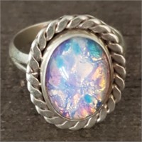 Sterling Silver Ladies Ring With Stone